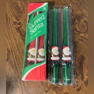 Vintage 10” Tapered Santa Candles